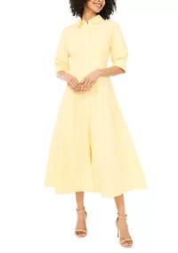 Women's Short Sleeve Fit and Flare Shirtdress