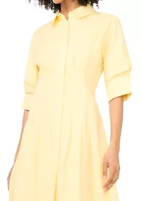 Women's Short Sleeve Fit and Flare Shirtdress