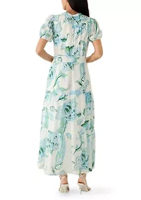 Women's Short Sleeve Floral Midi Dress