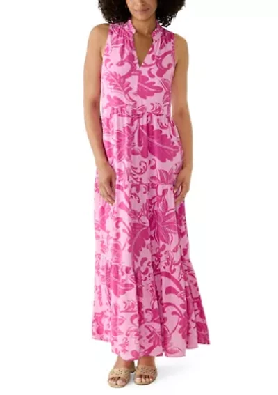 Women's Sleeveless Tiered Floral Dress