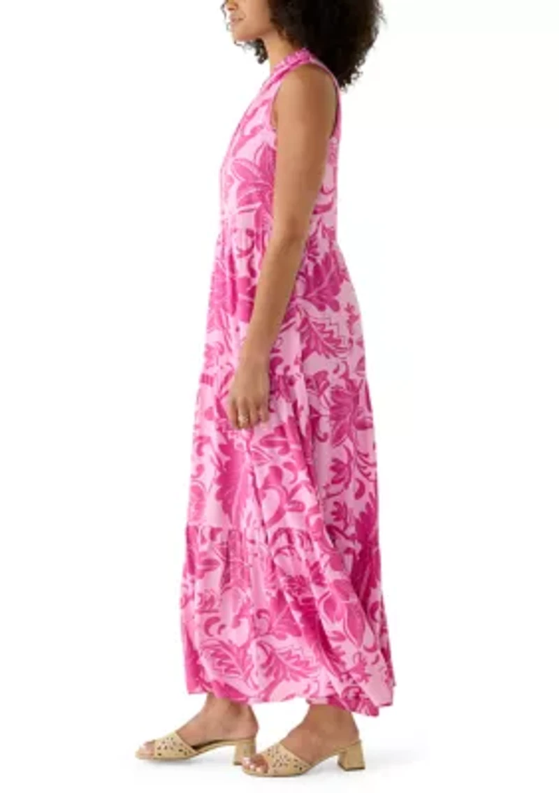 Women's Sleeveless Tiered Floral Dress
