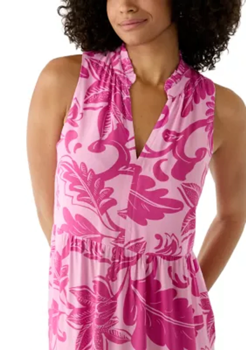 Women's Sleeveless Tiered Floral Dress