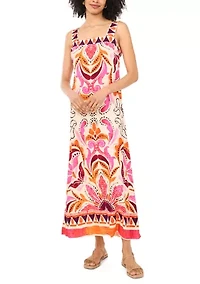 Women's Border Square Neck Dress