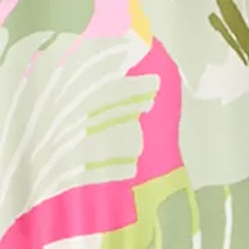 Women's Tie Waist Tropical Floral Dress