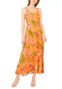 Women's Sleeveless Square Neck Tropic Dress