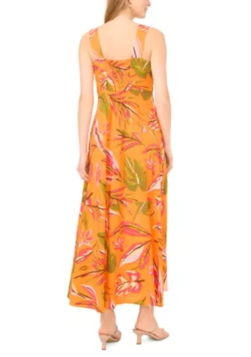 Women's Sleeveless Square Neck Tropic Dress