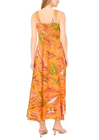 Women's Sleeveless Square Neck Tropic Dress