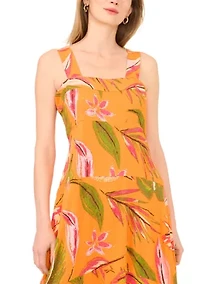 Women's Sleeveless Square Neck Tropic Dress