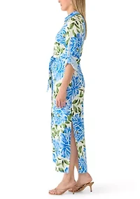 Women's Roll-Tab Sleeve Tie Waist Shirtdress