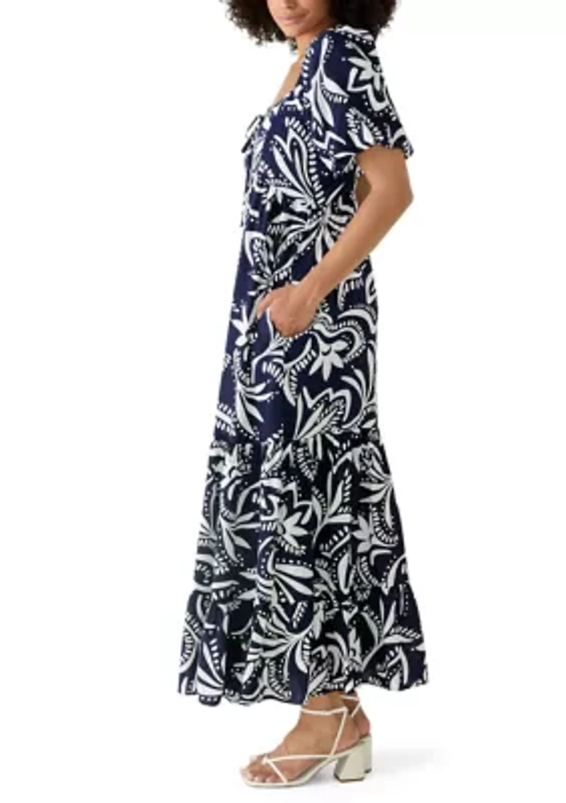 Women's Puff Sleeve Sweetheart Neck Dress