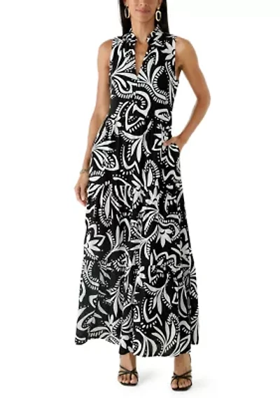 Women's Sleeveless Tiered Paisley Dress