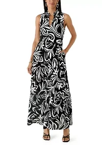 Women's Sleeveless Tiered Paisley Dress