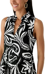 Women's Sleeveless Tiered Paisley Dress