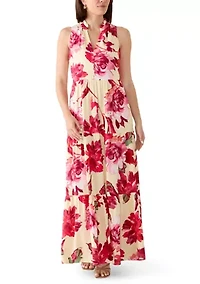 Women's Sleeveless Tiered Floral Dress