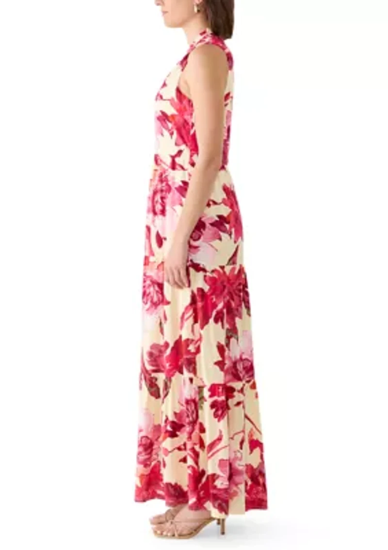 Women's Sleeveless Tiered Floral Dress