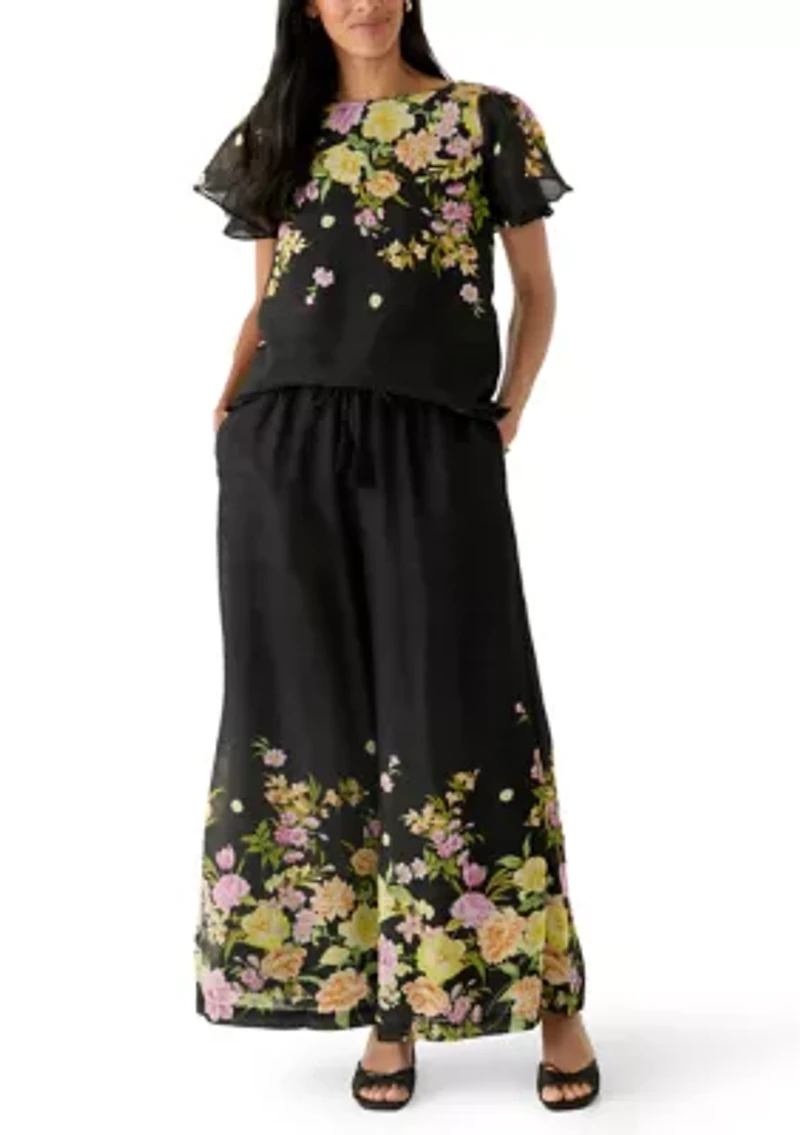 Women's Floral Crew Neck Blouse