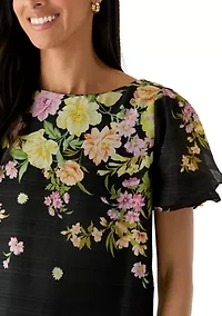 Women's Floral Crew Neck Blouse