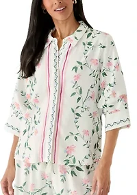 Women's Floral Vine Print Camp Shirt
