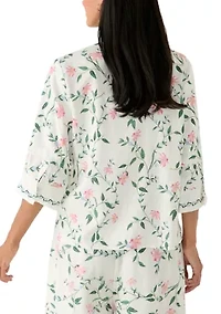 Women's Floral Vine Print Camp Shirt