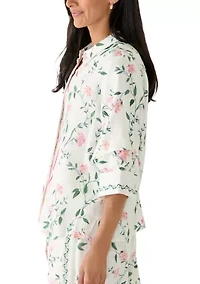 Women's Floral Vine Print Camp Shirt
