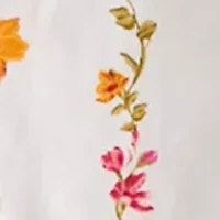 Women's Puff Sleeve Vine Floral Split Neck Blouse