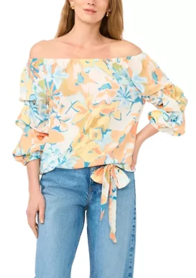 Women's Off The Shoulder Chacha Floral Blouse