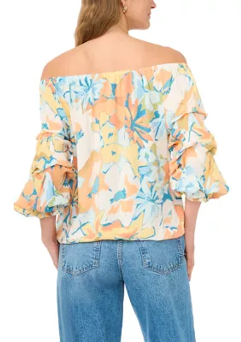 Women's Off The Shoulder Chacha Floral Blouse