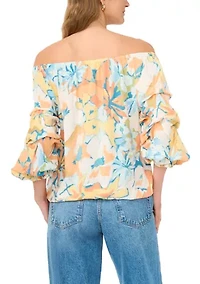 Women's Off The Shoulder Chacha Floral Blouse