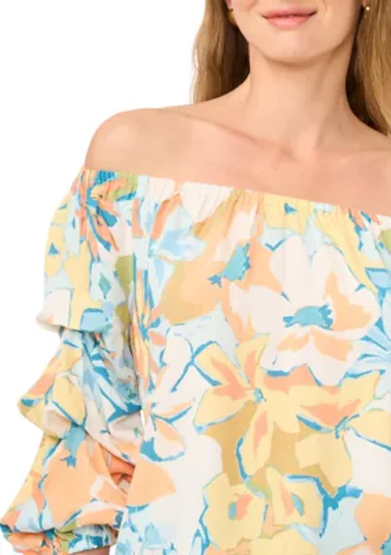 Women's Off The Shoulder Chacha Floral Blouse