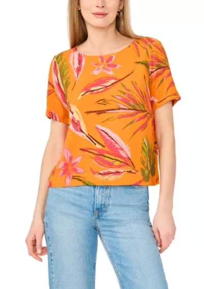 Women's Short Sleeve Crew Neck Blouse