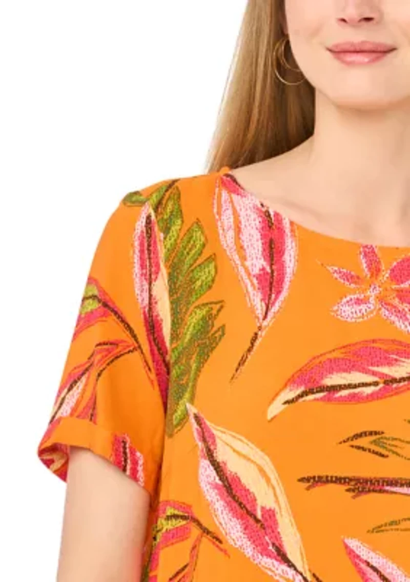 Women's Short Sleeve Crew Neck Blouse