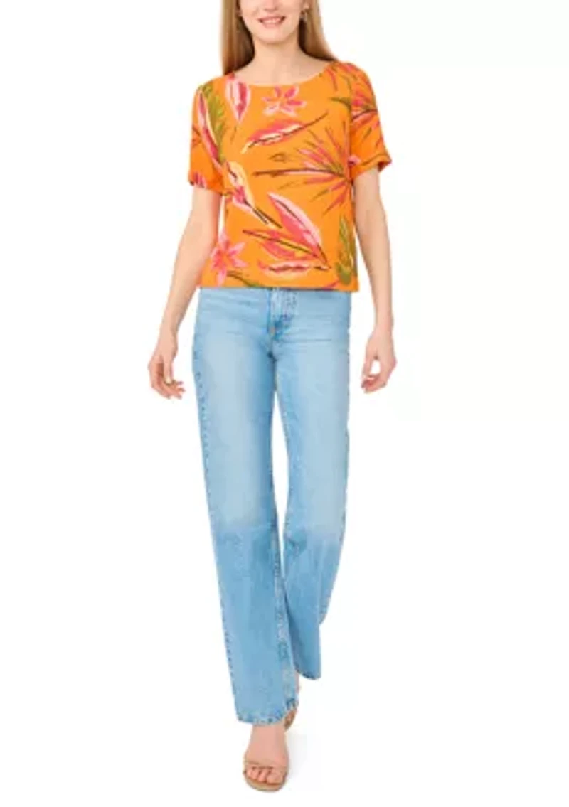 Women's Short Sleeve Crew Neck Blouse
