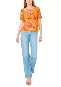 Women's Short Sleeve Crew Neck Blouse