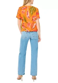 Women's Short Sleeve Crew Neck Blouse