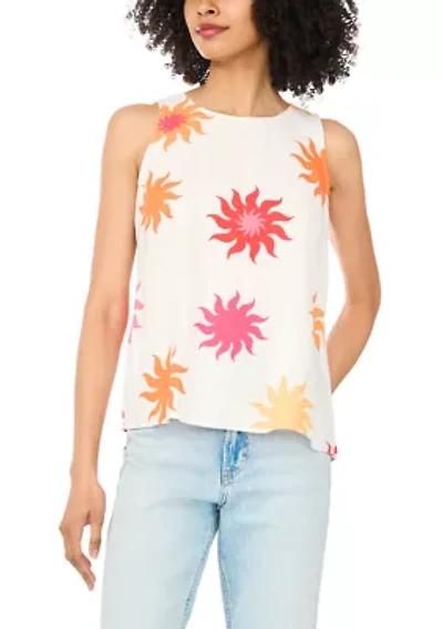Women's Sleeveless Sun Print Top