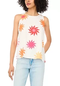 Women's Sleeveless Sun Print Top