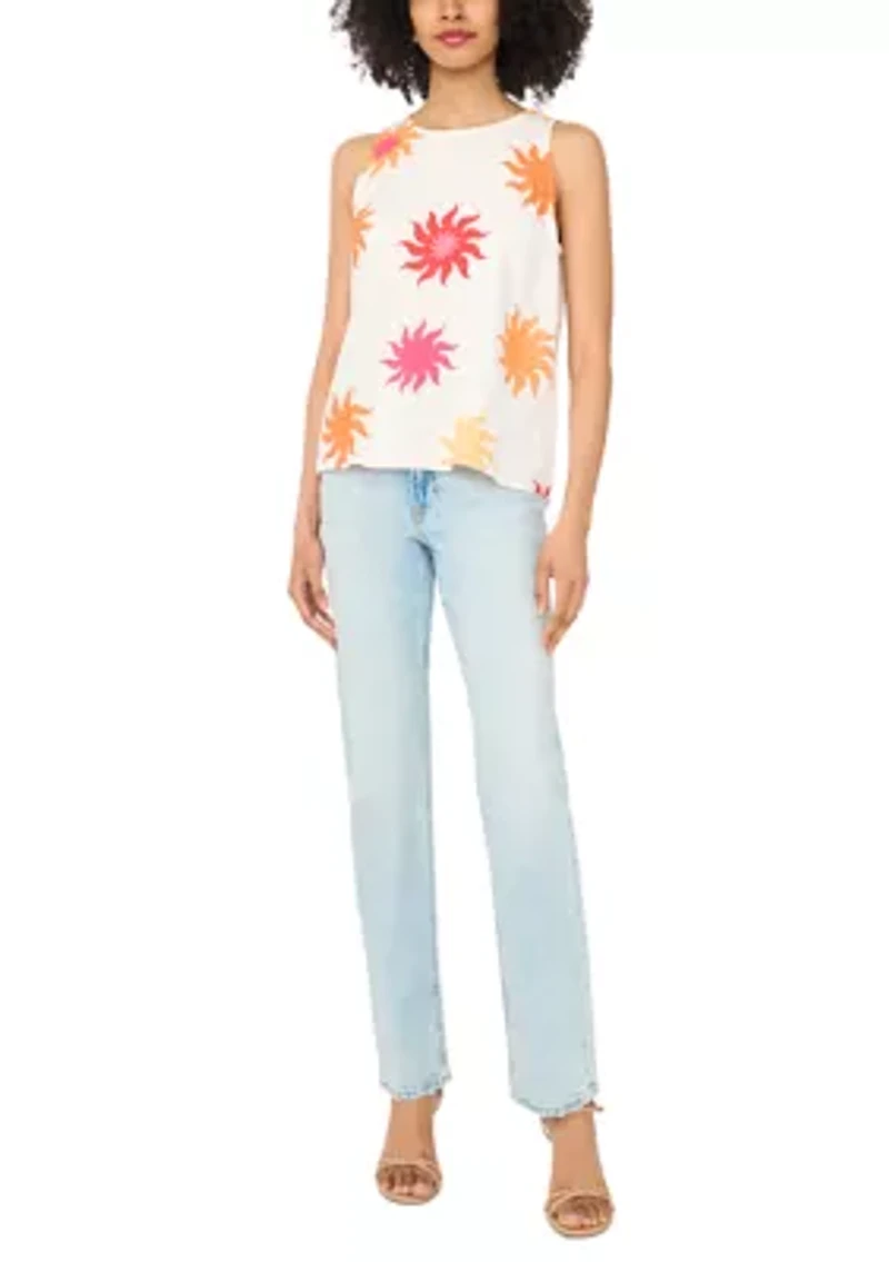 Women's Sleeveless Sun Print Top