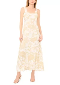 Women's Sleeveless Square Neck Paisley Dress