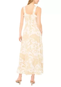 Women's Sleeveless Square Neck Paisley Dress