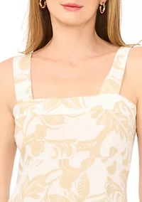 Women's Sleeveless Square Neck Paisley Dress