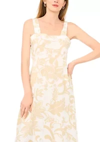 Women's Sleeveless Square Neck Paisley Dress