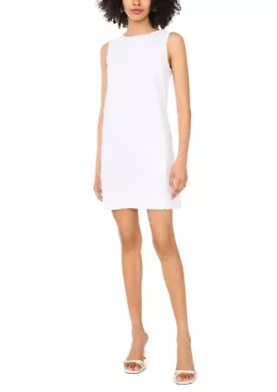 Women's Sleeveless A-Line Eyelet Dress
