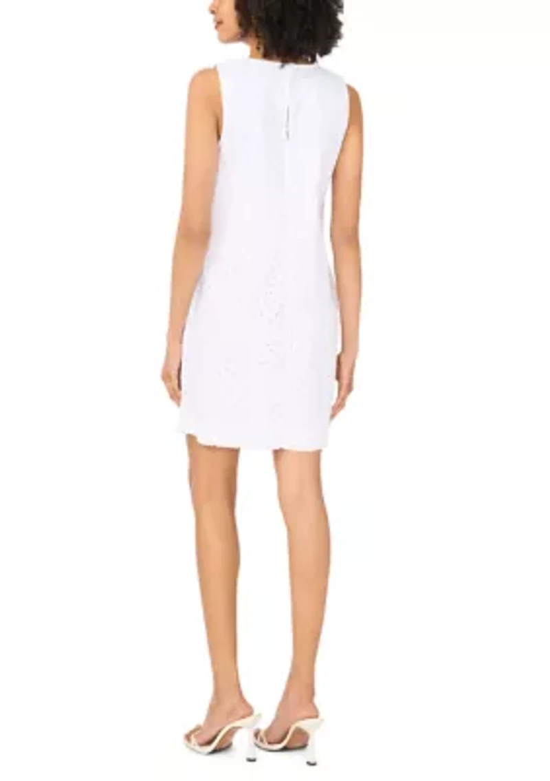 Women's Sleeveless A-Line Eyelet Dress