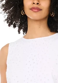 Women's Sleeveless A-Line Eyelet Dress