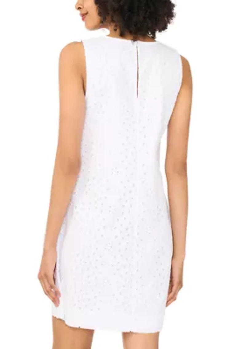 Women's Sleeveless A-Line Eyelet Dress