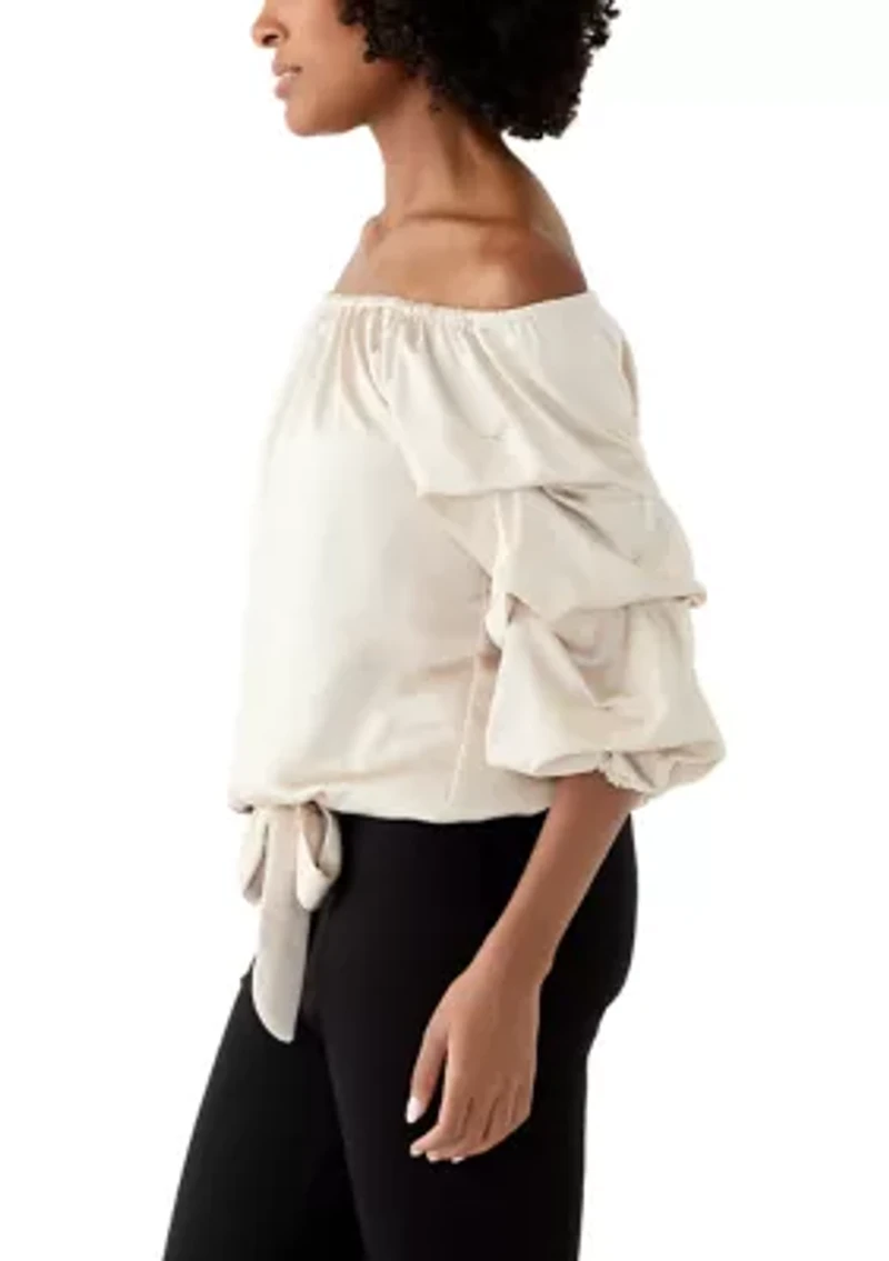 Women's 3/4 Cha Sleeve Off the Shoulder Blouse