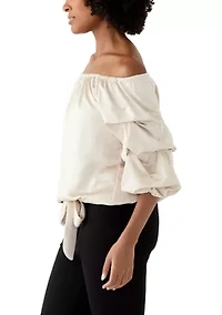 Women's 3/4 Cha Sleeve Off the Shoulder Blouse