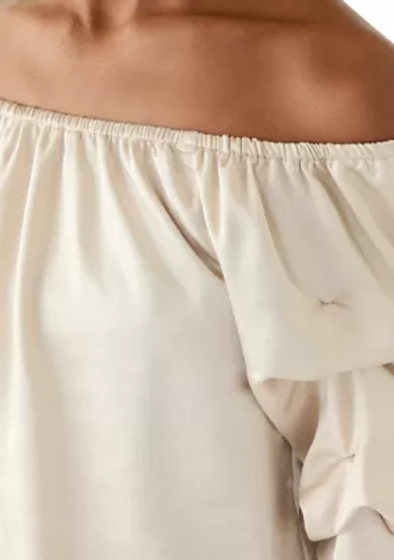 Women's 3/4 Cha Sleeve Off the Shoulder Blouse