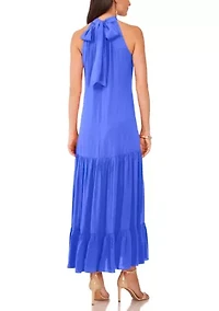 Women's Solid Halter Challis Dress