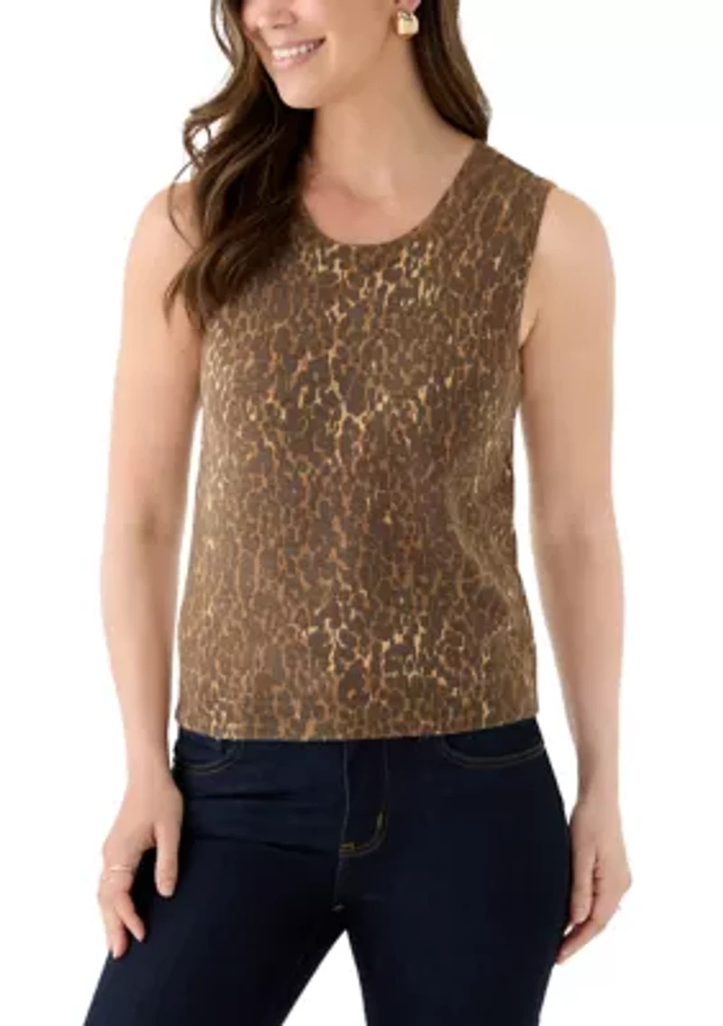 Woman's Print Sleeveless Sweater
